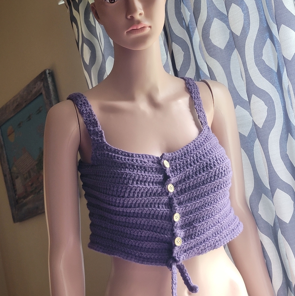 Homemade crocheted crop top - Picture 2 of 3